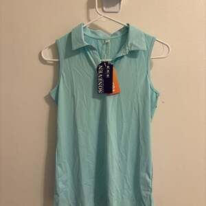 Soneven Sleeveless V-Neck Polo Shirt for Women